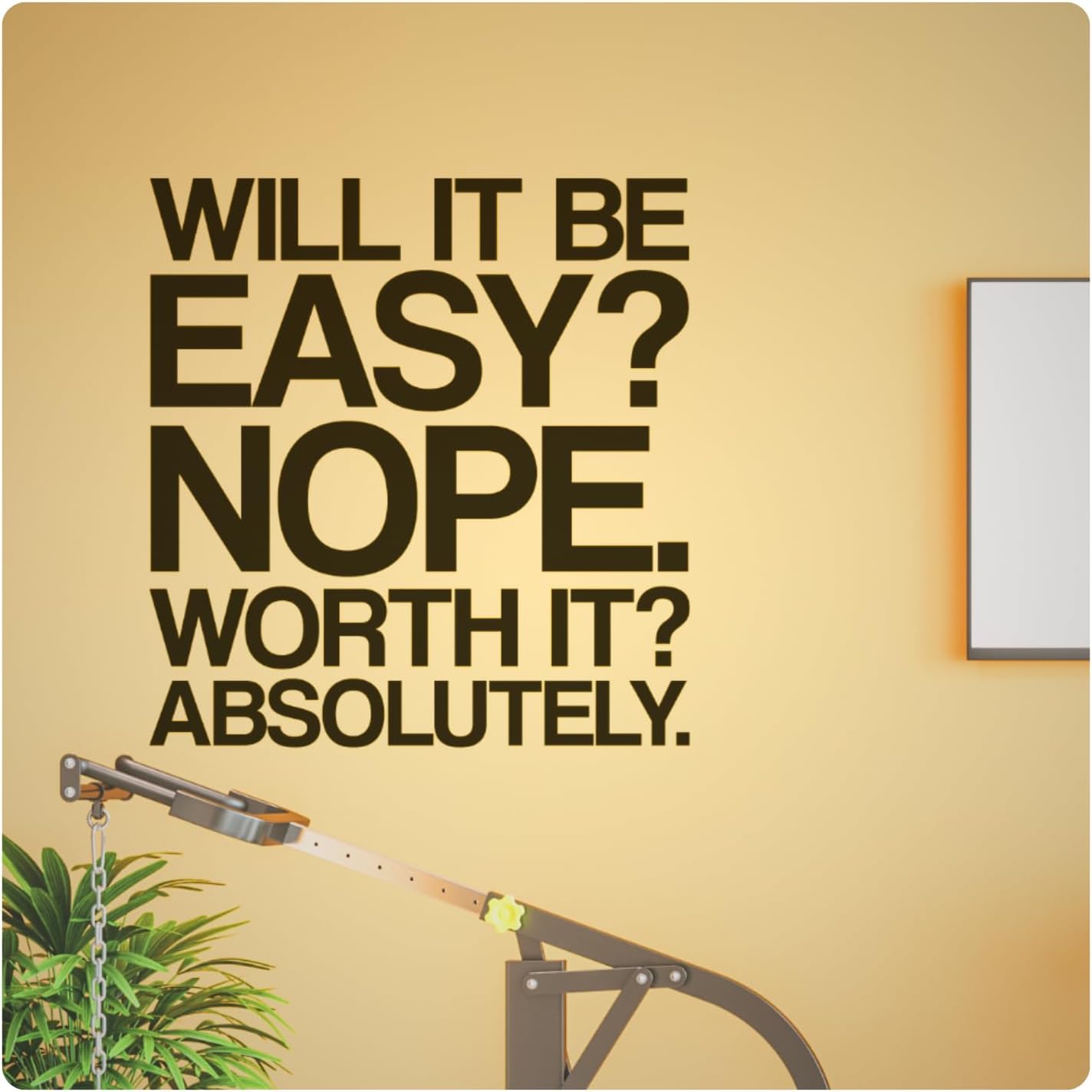 My Vinyl Story - Will It Be Easy Wall Decal - Motivational Sticker Quote, Inspirational Vinyl Art Decor Saying for Home Gym, Fitness, Workout, Office - Easy to Apply, Removable (Black, 29x30 inches)
