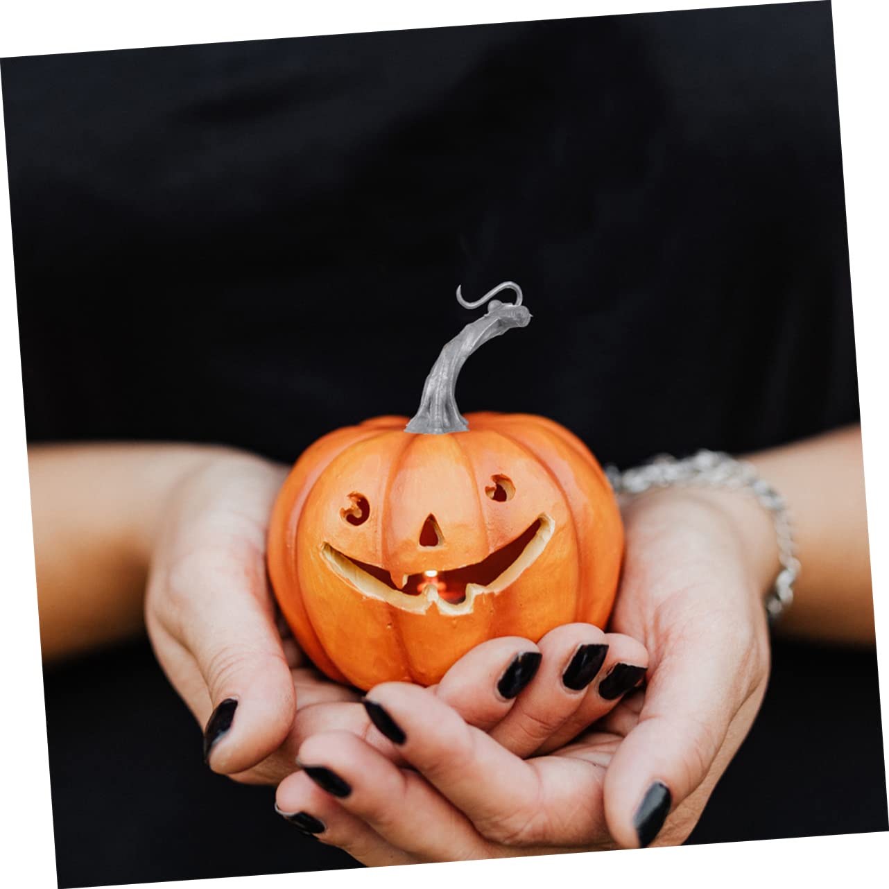 NUOBESTY 7 Set Manico di Zucca in Plastica - Decorazione Lanterna Lampada di Zucca Gambi di Zucca Teste di Zucca Steli di Zucca in Tessuto Ciotola di Zucca Schiacciare Colorful 36 Pezzi * 7