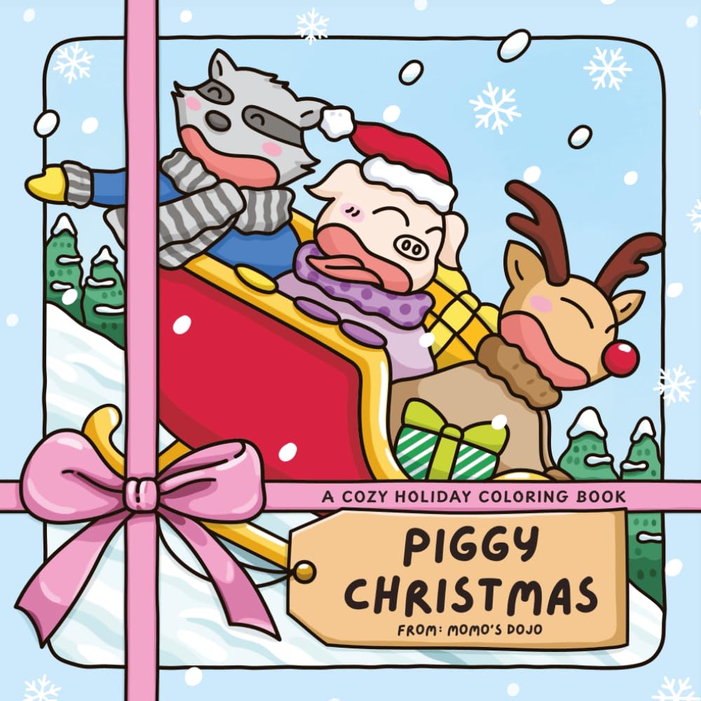Piggy Christmas: A Cozy Holiday Coloring Book for Adults and Teens with 40 Festive Winter Scenes (Piggy Coloring)
