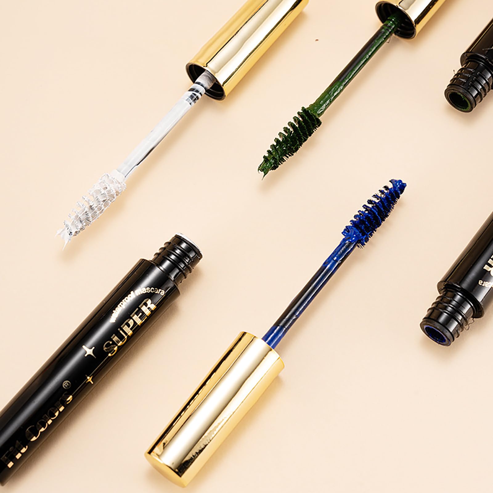 Joyeee 7 Farben Bunte Mascara Set, Bunte Wimperntusche, Professionelles Color Mascara Set, Wasserfest, Langanhaltend, Natürliche Lange Wimpern (Schwarz Braun Blau Lila Grün Weiß Rosa)