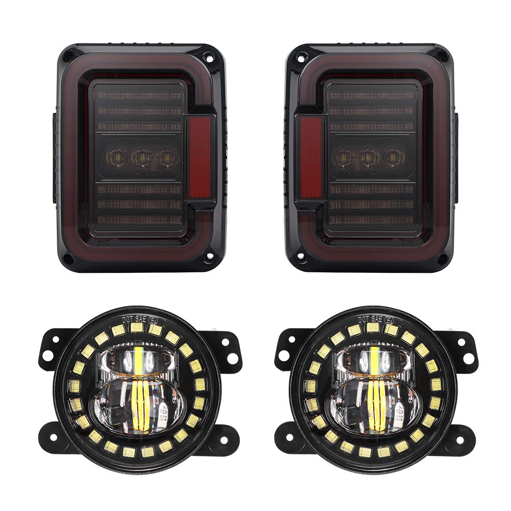 AUDEXENJK Tail Lights + 4 Inch Fog Lights