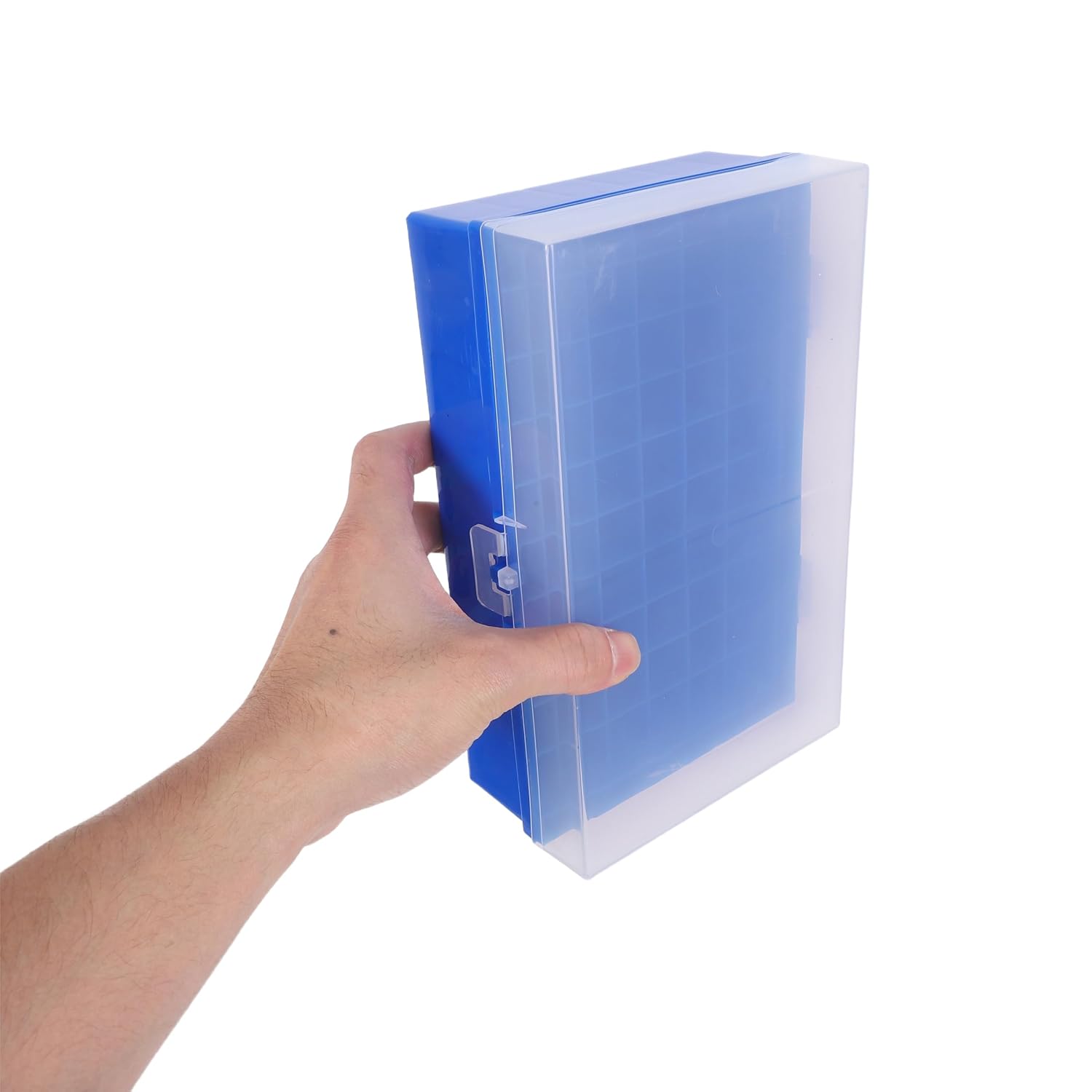 KICHOUSE Plastic Vial Box with Clear Lid: 5/8/12ml Vial Bottle Storage Organizer with 60 grids - Small Bottle Holder Protector for Clinics Lab Freezer