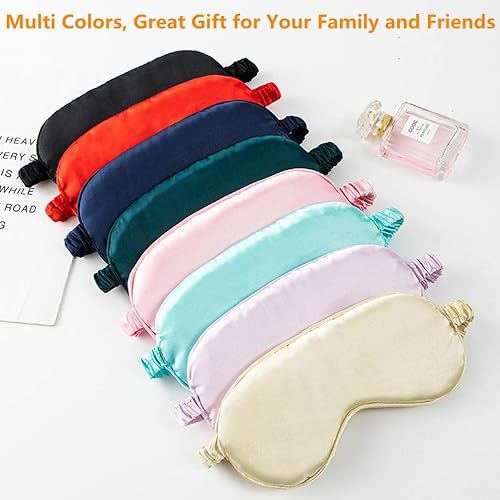 Miniatura 7 de Antifaz de seda para dormir, antifaz para dormir para descanso diurno, ajustable para mujeres y hombres, bloqueo de luz, elástico, suave, cómodo,