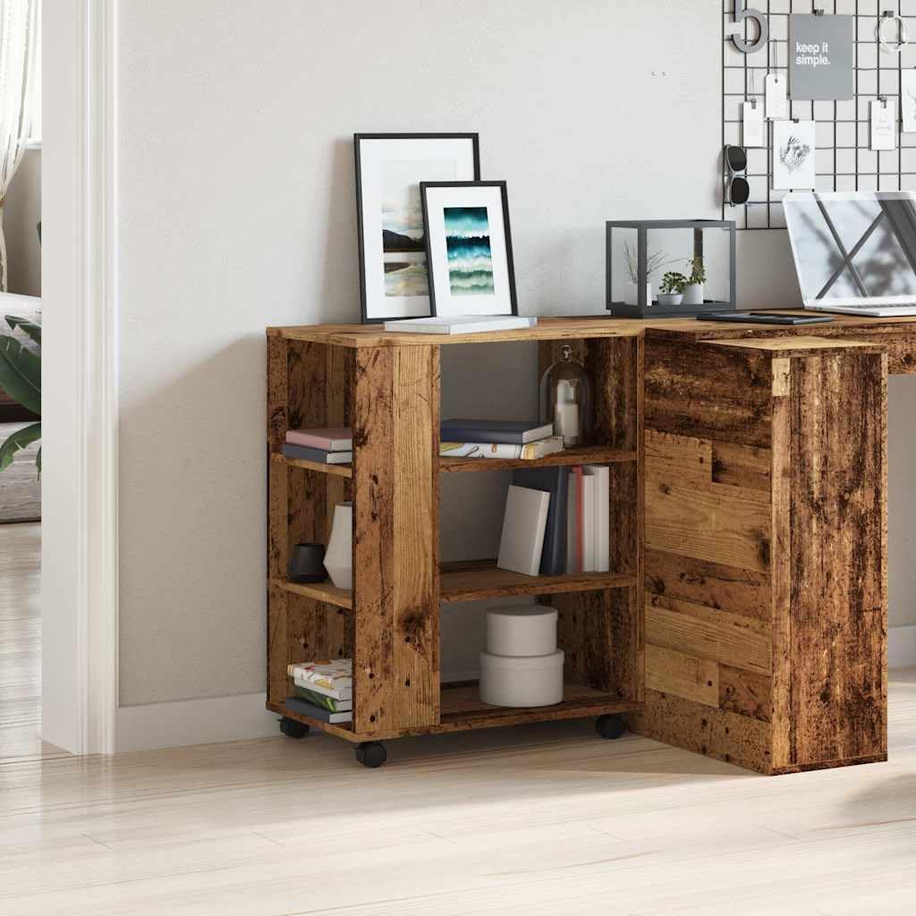Mobiletto con Ruote Legno Antico 60x35x75 cm Truciolato