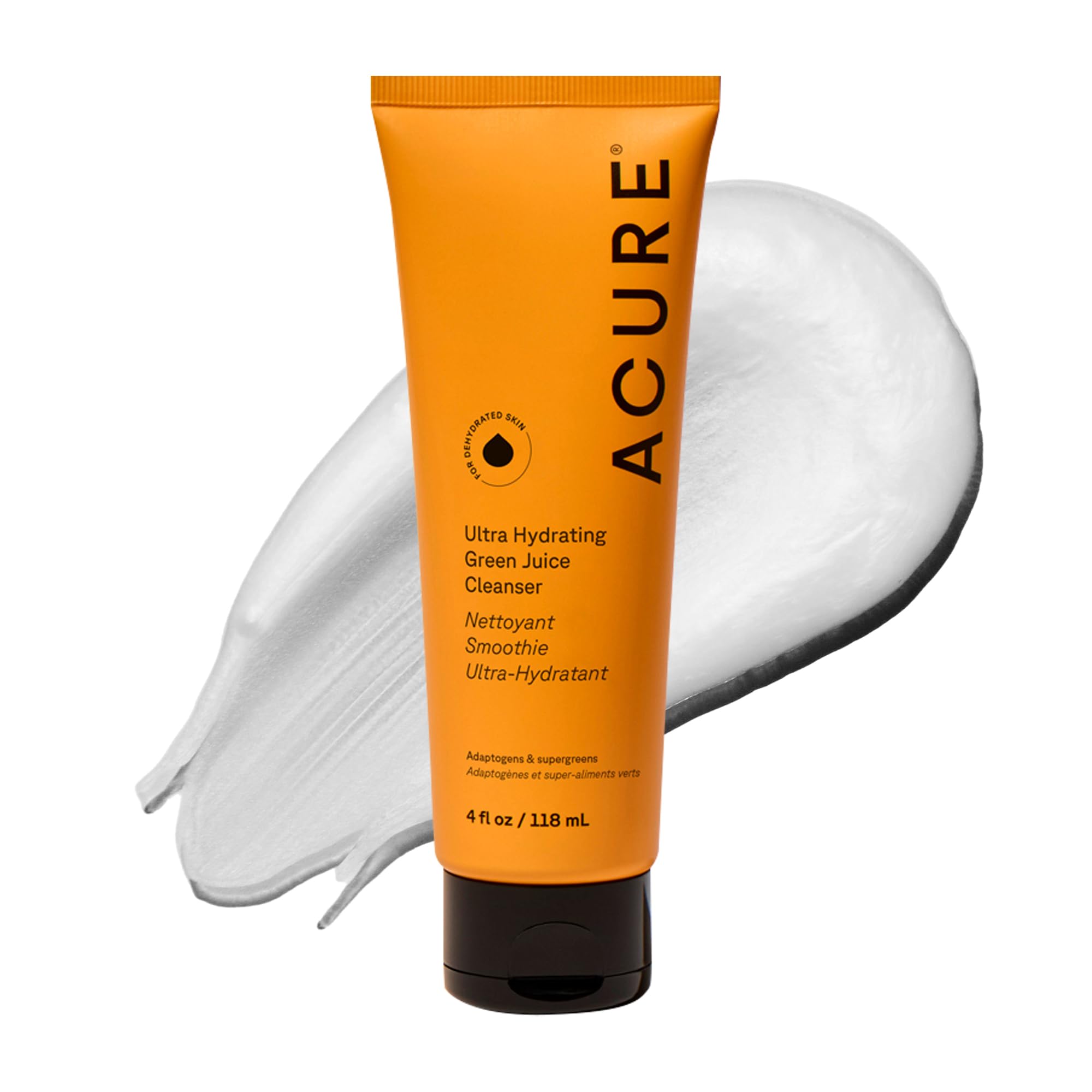 Ultra Hydrating Green Juice Face Cleanser - Superfood Cleanser, Green Face Wash for Women & Men, Clean Skin Formula with Spinach, Blackhead Remover, Pore Scrub, Facial Cleansing Foam - 4 fl oz