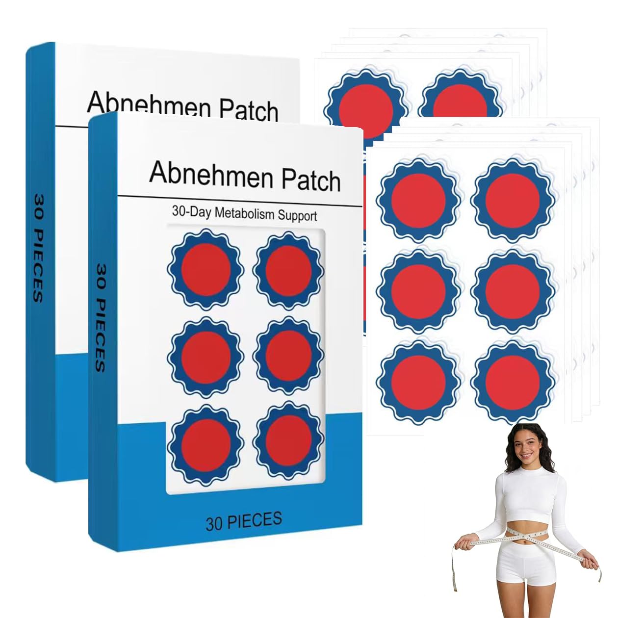 60 Stück Abnehmpflaster MetabalancePatch, Kosmetisches Körperpflege Patch, Hautfreundliches Pflegepflaster zur äußeren Anwendung, für Alle Körpertypen, Vorteilspack mit 60 Pflastern - 2