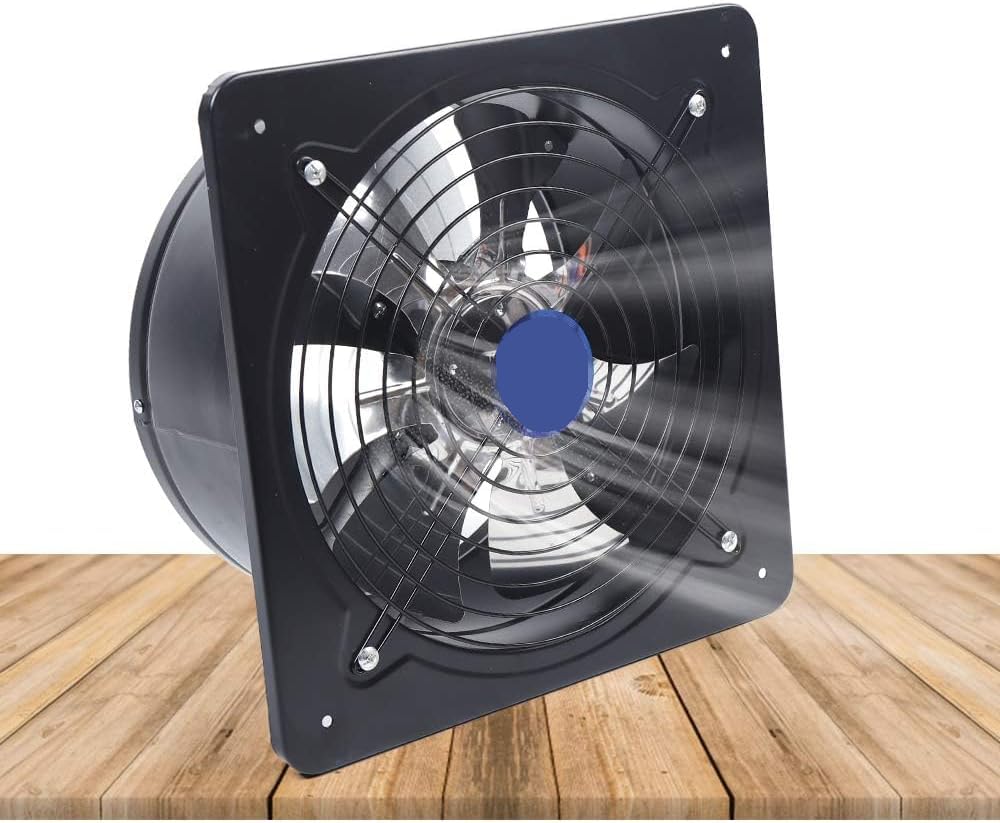 Ventilador Axial De 12 Pulgadas, Extractor De Ventilación Industrial 125W Con Cuchillas De Acero Inoxidable, 2000 M3H Soplador De Aire De Alta Velocidad Para Humos De Pintura Flujo De Escape Y Disipac