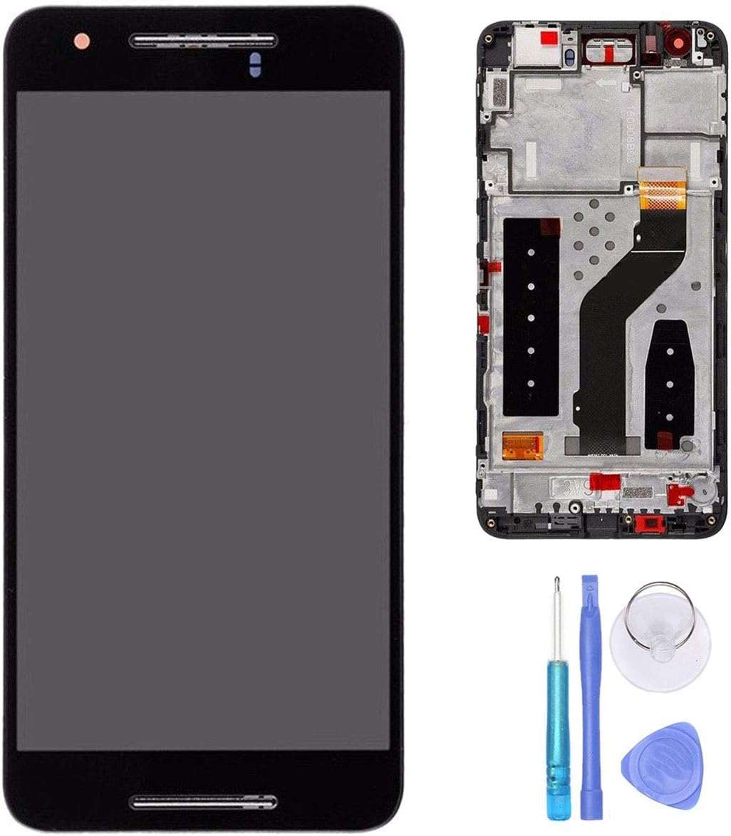 SPHENEL LCD Display and Digitizer Touch Screen Assembly with Screen Frame for Huawei Google Nexus 6P H1511 H1512 (with Frame)