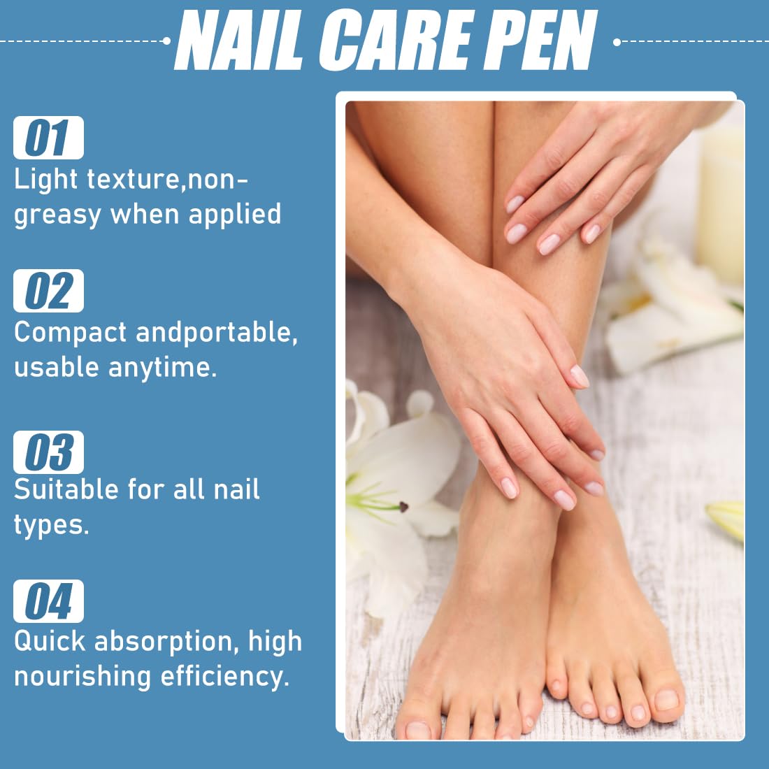 Penna per la Cura delle Unghie, Ingredienti Naturali, Ammorbidisce la Cuticola e Ripristina la Naturale lucentezza delle Unghie, 3 ml