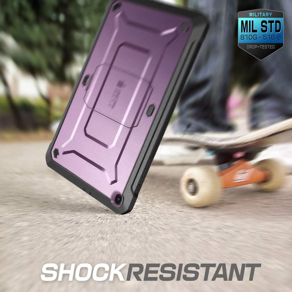 SUPCASE for Galaxy Tab A 10.1 Case with Screen Protector (Unicorn Beetle Pro), [Built-in Stand] Full-Body Heavy Duty Protective Tablet Cover for Samsung Galaxy Tab A 10.1 2019 (SM-T510/T515), Purple