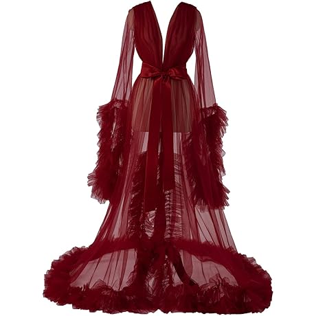 Women's Long Bridal Robes: Capture Enchanting Moments in Our Tulle Masterpiece