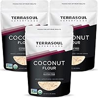 Vista 5 de Terrasoul Superfoods Harina de coco orgánica, 4 libras, sin gluten, sin refinar, textura fina, calidad prémium