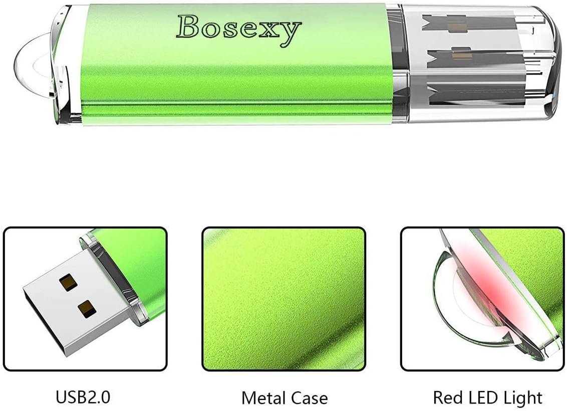 5X32GB USB Flash Drives Metal Swivel Design and 5PCS USB Pendrive Cap Design Bundle