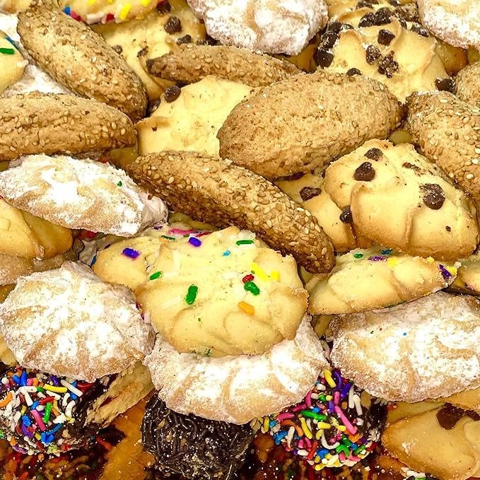RawJoy Gourmet Italian Cookie Platter Holiday Assortment Cookies Italian cookies for Thanksgiving, Christmas Birthday Gifts 125+ Cookie Gift Pack - 5 lb