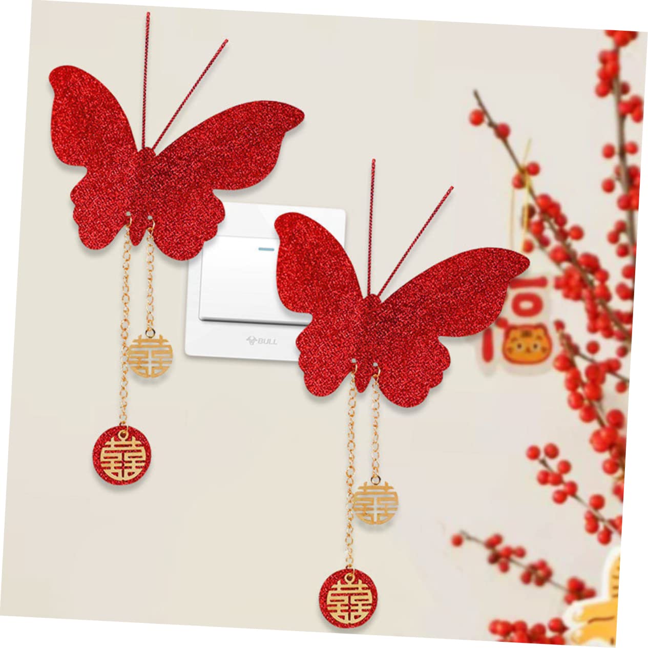 Zerodeko 20stücke Schmetterlings-hängedekorationen Für Hochzeiten Glitzer-butterfly- Für Schlafzimmer Und Wohnraum-dekoration Wiederverwendbar Und Robust