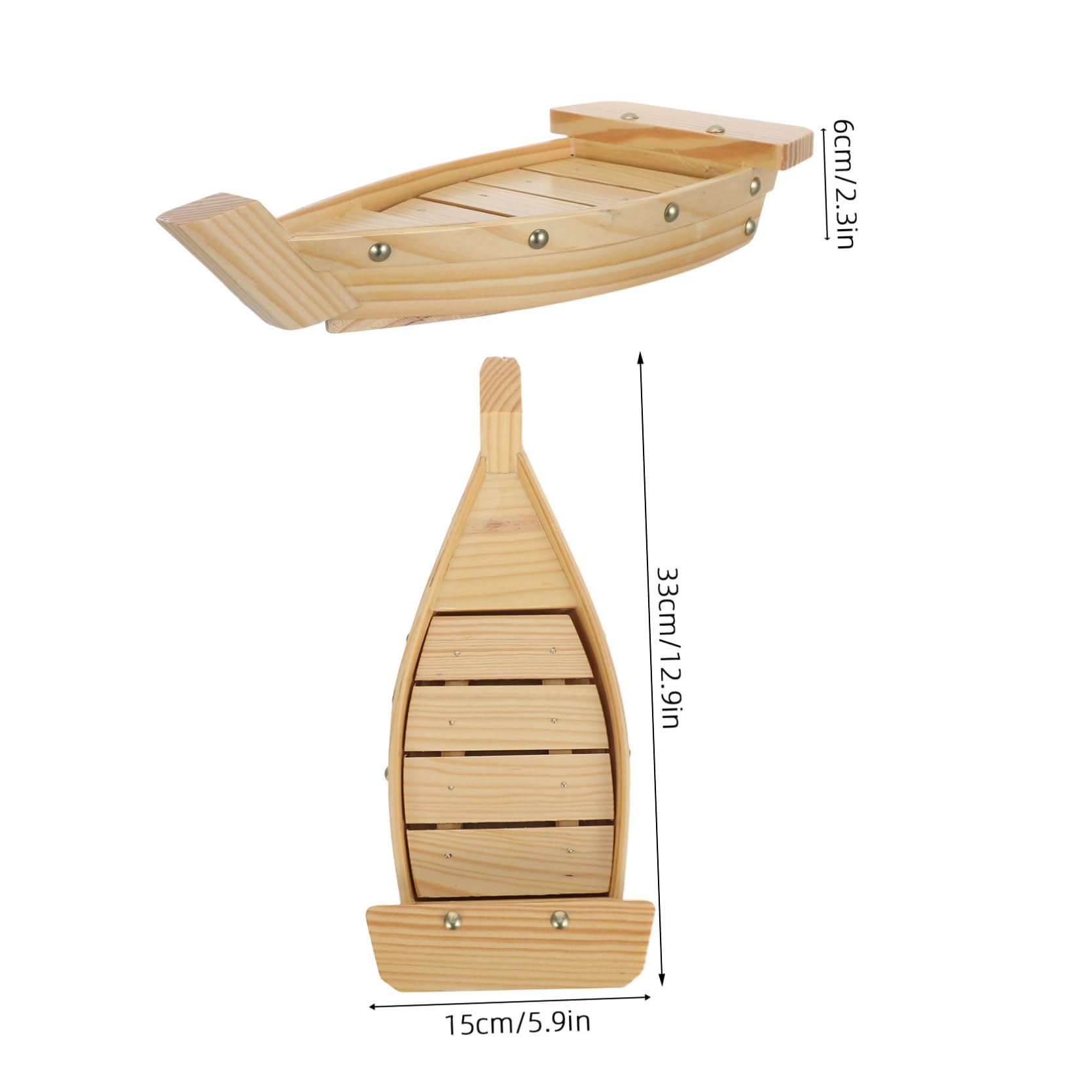 Sewroro Assiette à Sushis en Bois Ambiance Noël, Plat Bateau Japonerie