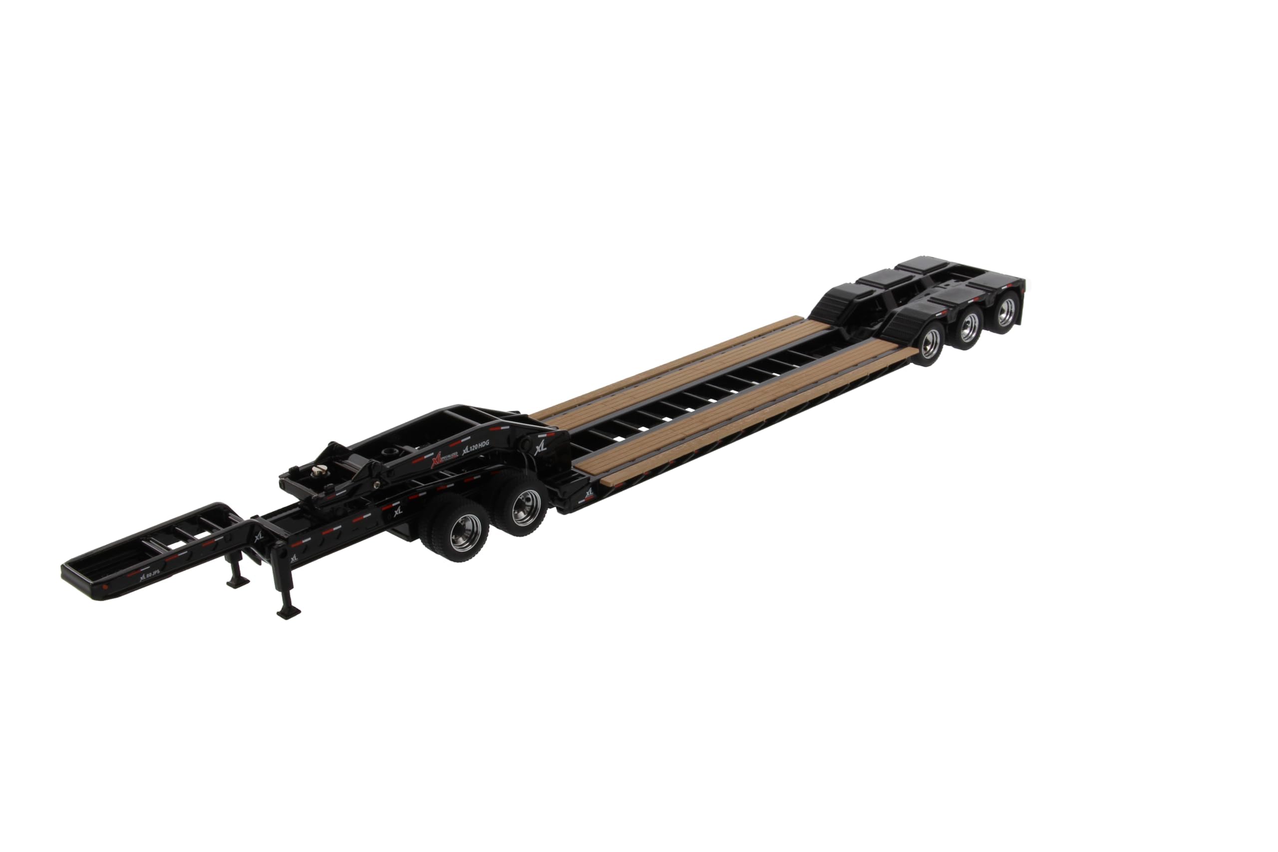 Diecast Masters 1:50 XL 120 HDG Drop Deck Trailer w/Jeep, Black, 91033 | Mit Boostern und Jeep, Displayfenster-Box, detailgetreuer Schwerlastauflieger, 91033
