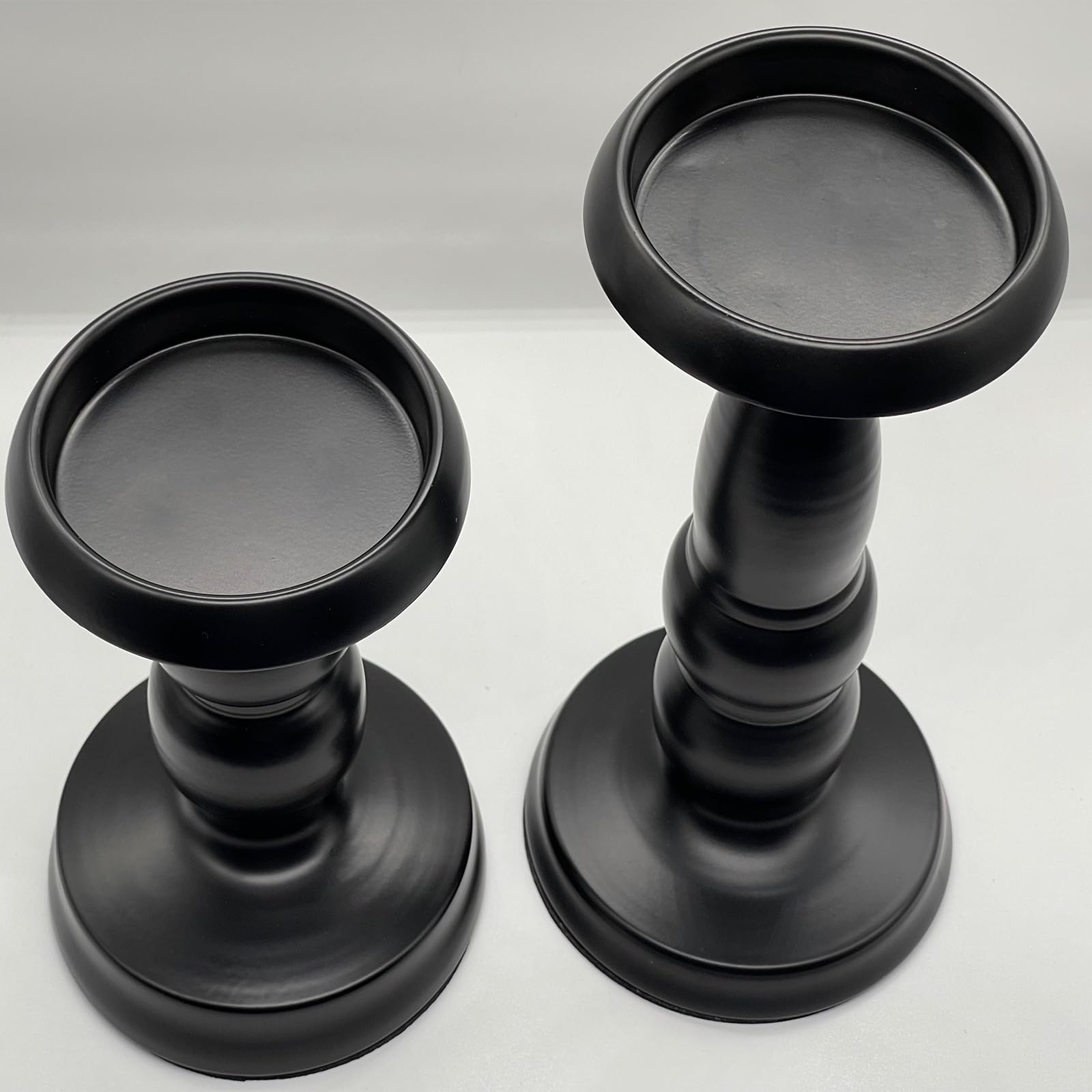 CKLOPONWAY 2pcs Set Candle Holder, Vintage Candle Holder, Black Metal Pillar Candle Holder, Candle Holder for dinng Table,Romantic Candle Holders Decoration for Living Room