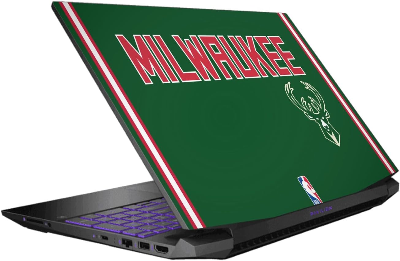 Head Case Designs Officially Licensed NBA Retro Design Milwaukee Bucks Logo Vinyl Sticker Skin Decal Cover Compatible with HP Pavilion 15.6" 15-dk0047TX