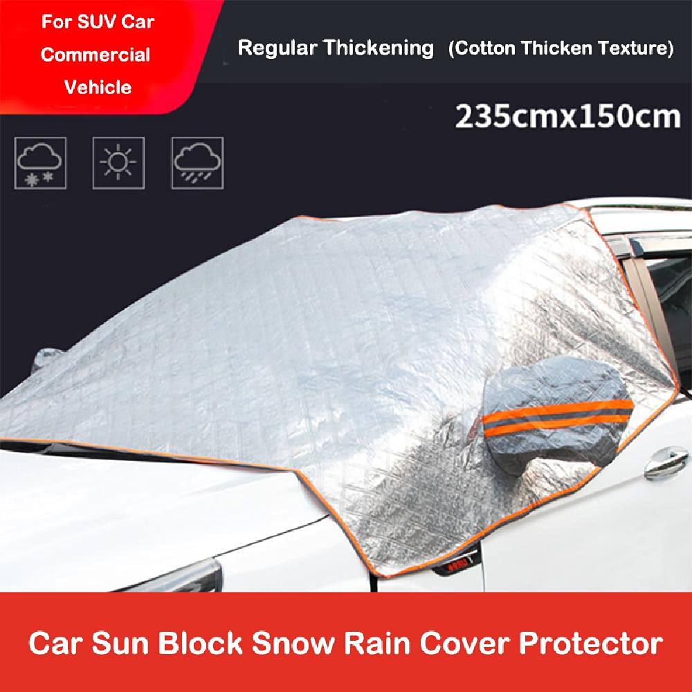 Riloer 2,35 * 1,5 m Parabrezza Anteriore per Auto Copertura per la Neve Gelo Parasole Protezione Antipioggia per Polvere UV