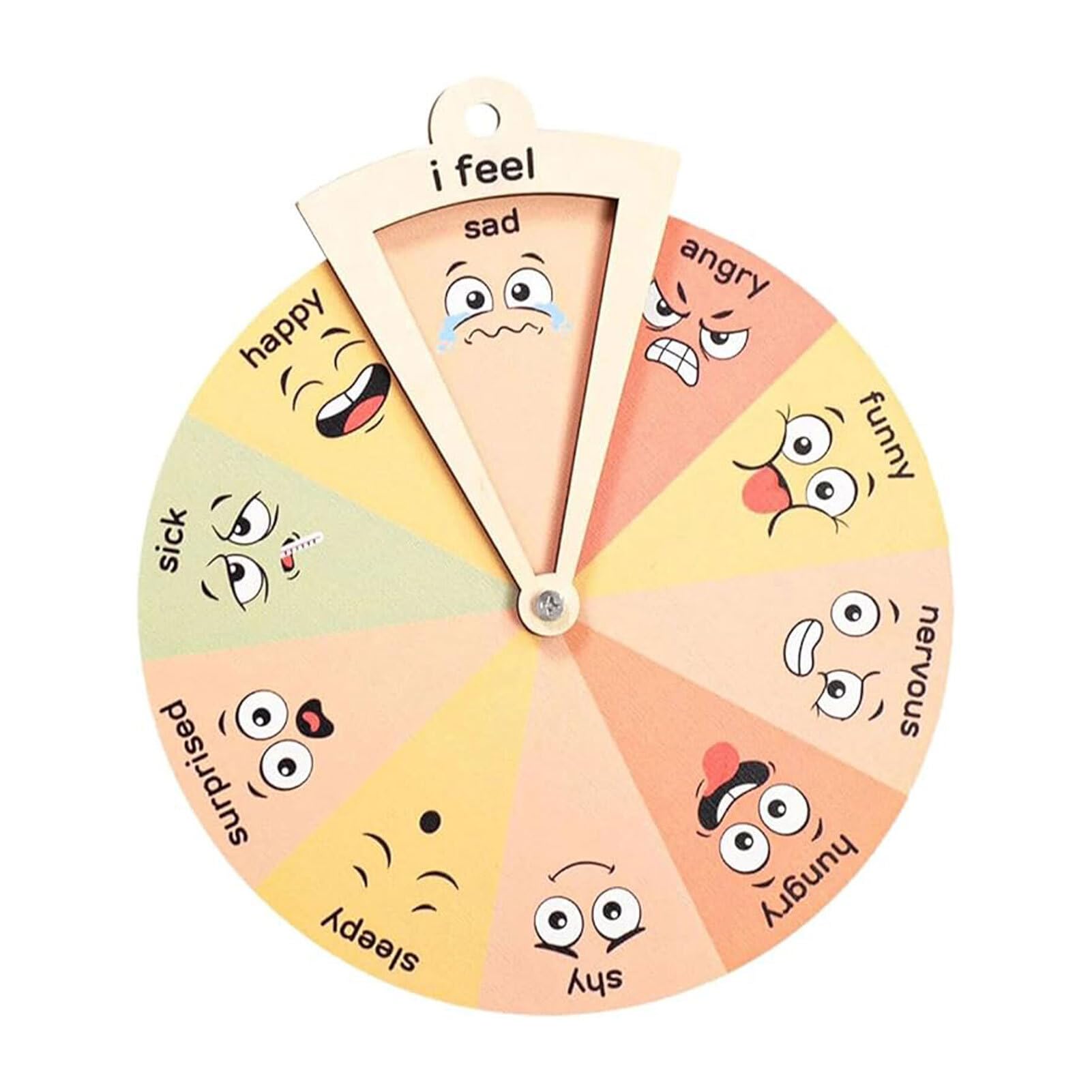 Wooden Feelings Wheel Emotional Intelligence Lightweight and Compact Emotions Support