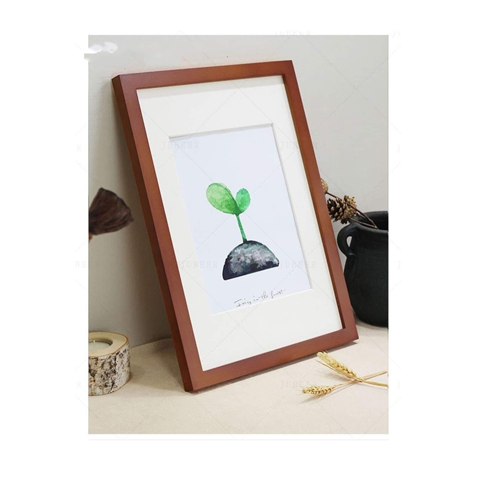 Photo Frames Simple Wooden Frame A4 A3 Black White Color Picture Photo Frames For Wall Home Decor(Walnut,5x7inch(13x18cm))