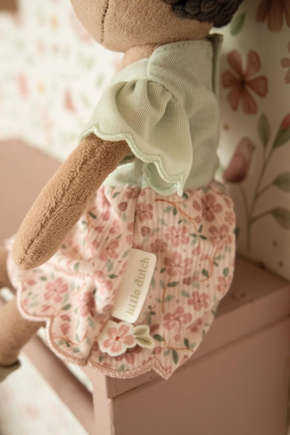 Little Dutch Weiche Stoffpuppe Kuschelpuppe - Puppe Evi - 35 cm groß - für Mädchen ab 12 Monate - Blumenmädchen