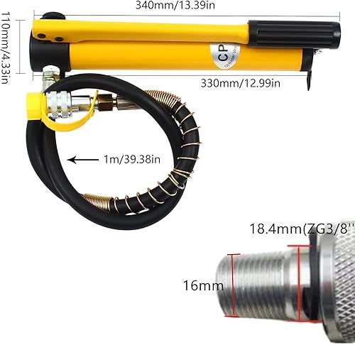 Miniatura 3 de CP-180 10000Psi 10T Bomba manual hidráulica manual de elevación manual de efecto único para herramienta hidráulica de tipo separado, capacidad de