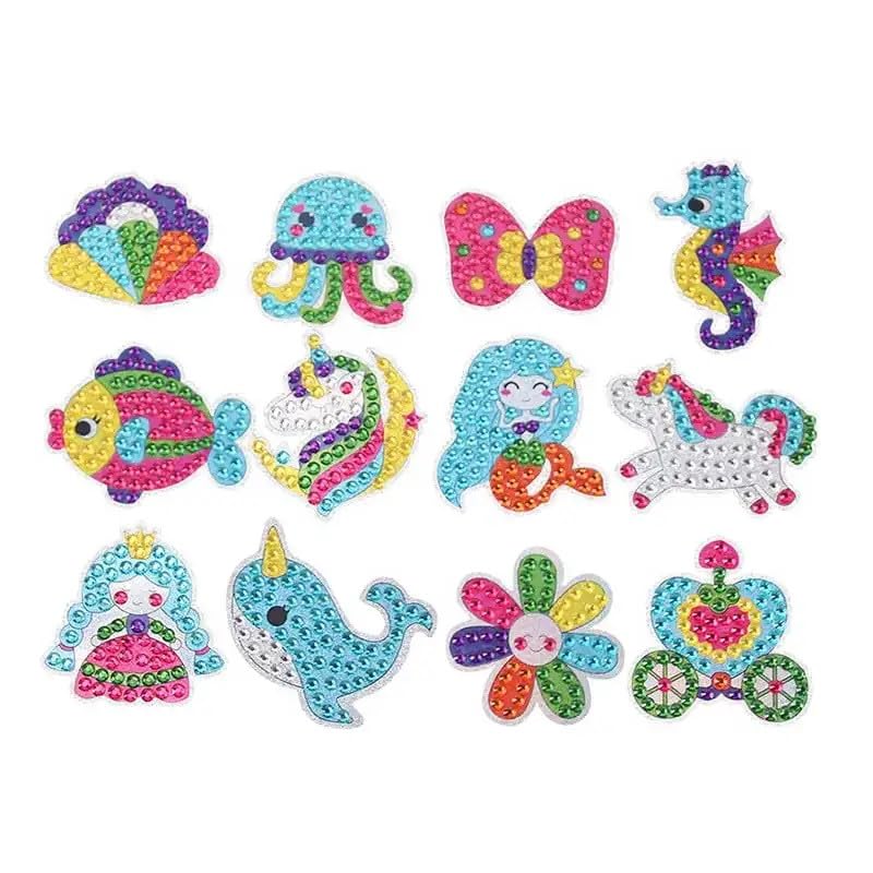 EZ LIVING 5D Diamond Painting Stickers, Cute Unicorn Stickers,Magical Unicorn Decals