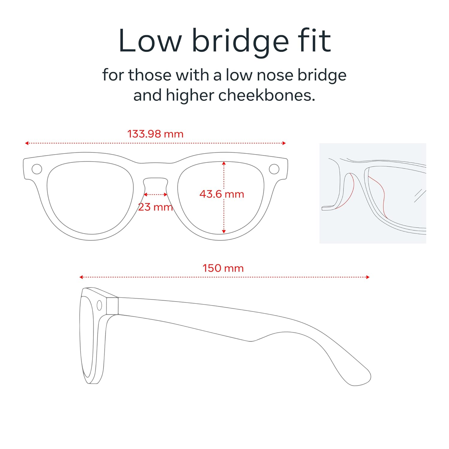 Ray-Ban Meta (Gen 2), Headliner Low Bridge Fit, Shiny Black | Smart AI Glasses for Men, Women — 2x Battery Life — 3K Ultra HD Resolution — 12 MP Ultra-Wide Camera, Audio, Video — Green Lenses