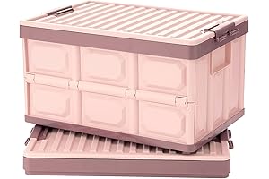 Smart and Sturdy 30L Pink Collapsible Storage Bins with Lids