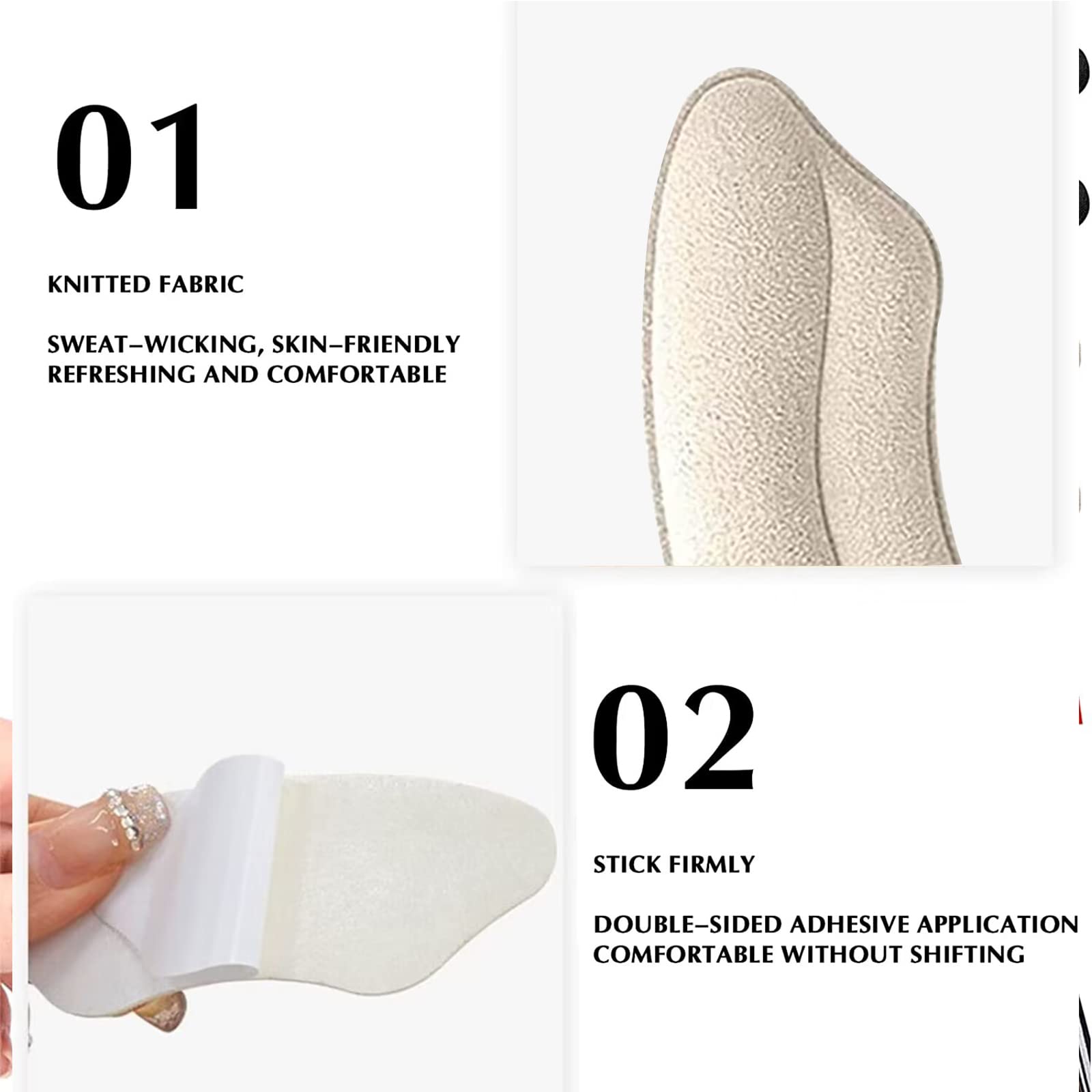 6 Pares Almohadillas para el talón, protección para el talón Autoadhesivas, Protector para El Cuidado de Los Pies para zapatos adecuado para hombres y mujeres