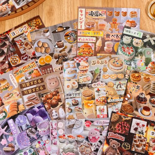 Image of Girl's Japanese Retro Sticker Book, Food and Daily Life Theme - 650+ Cute Old Showa Style Foodie Stickers, for DIY Scrapbooking Journaling Handbook Decoration