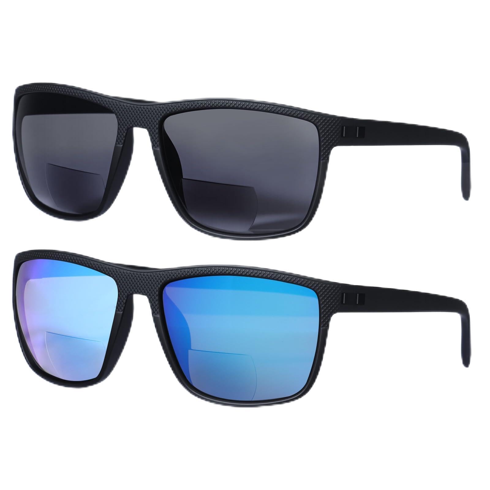 YOBOCO Bifocal Reading Sunglasses 1.0, Lightweight Bifocal Sunglasses for Men Sports Reading Sun Glasses for Fishing Driving