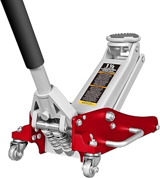 1.5 Ton 3300 lb Racing Floor Jack - Aluminum/Steel Hybrid with Quick Lift Pump - Low Profile Design for Sports Cars - TAM815016
