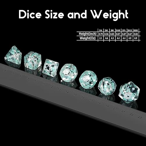 Miniatura 4 de DNDND - Dados para gatos DND, 7 dados de resina D&D con bolsa de terciopelo para juegos de rol de Calabozos y Dragones y juegos de mesa (gato