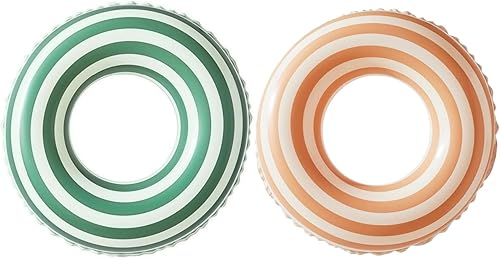 Flotadores de piscina para niños de 5 a 10 años, tubos inflables con rayas simples, bonitos anillos de natación, flotadores, juguetes acuáticos para