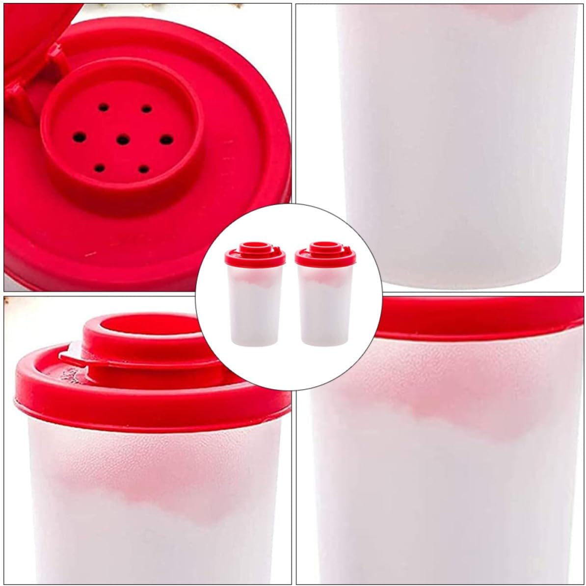 2 Pcs Plastic Pepper Shakers for Cooking Portable Seasoning Bottles