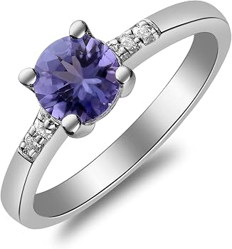 Gin & Grace Diamond Engagement Ring - 925 Sterling Silver With Genuine Aquamarine & Natural Diamonds | Women's Promise Ring