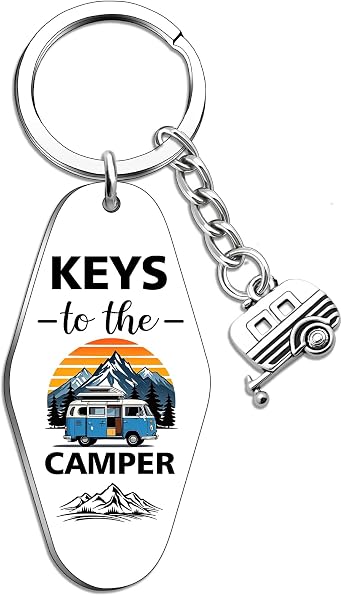 Camper Keychain RV Keychain Accessories Camper Accessories Camping Gifts For Women Men Happy Camper Stuff For Rv Owner