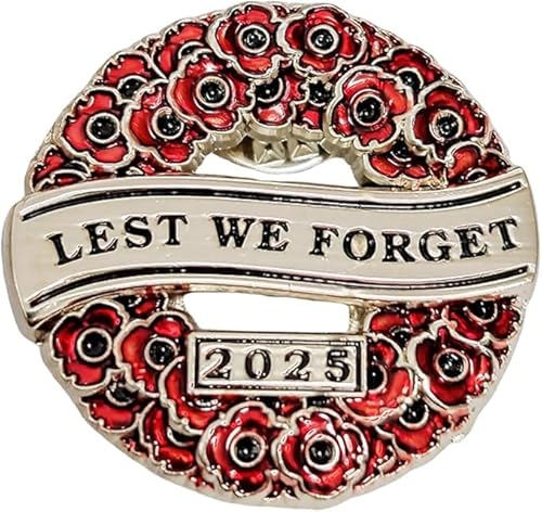 2024 Poppy Badges and Pins Remembarance Day Lest We Forget WW1 Memorial