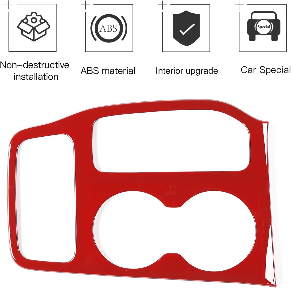 JeCar Gear Shift Panel Cover Interior Trim Kit for 2016-2020 Jeep Grand Cherokee, Red