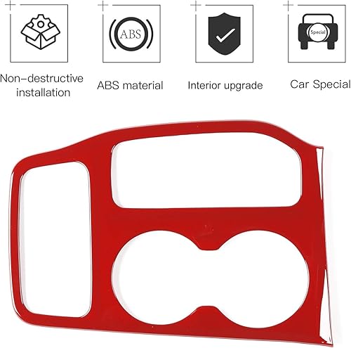 Miniatura 9 de JeCar Kit de moldura interior de cubierta de panel de palanca de cambios para Jeep Grand Cherokee 2016-2020, textura de fibra de carbono