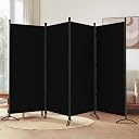 Room Divider, 6FT Tall Folding Partition Room Dividers 4 Panel, Portable and Freestanding Room Divider Screen Wall Divider for Home and Office, Black