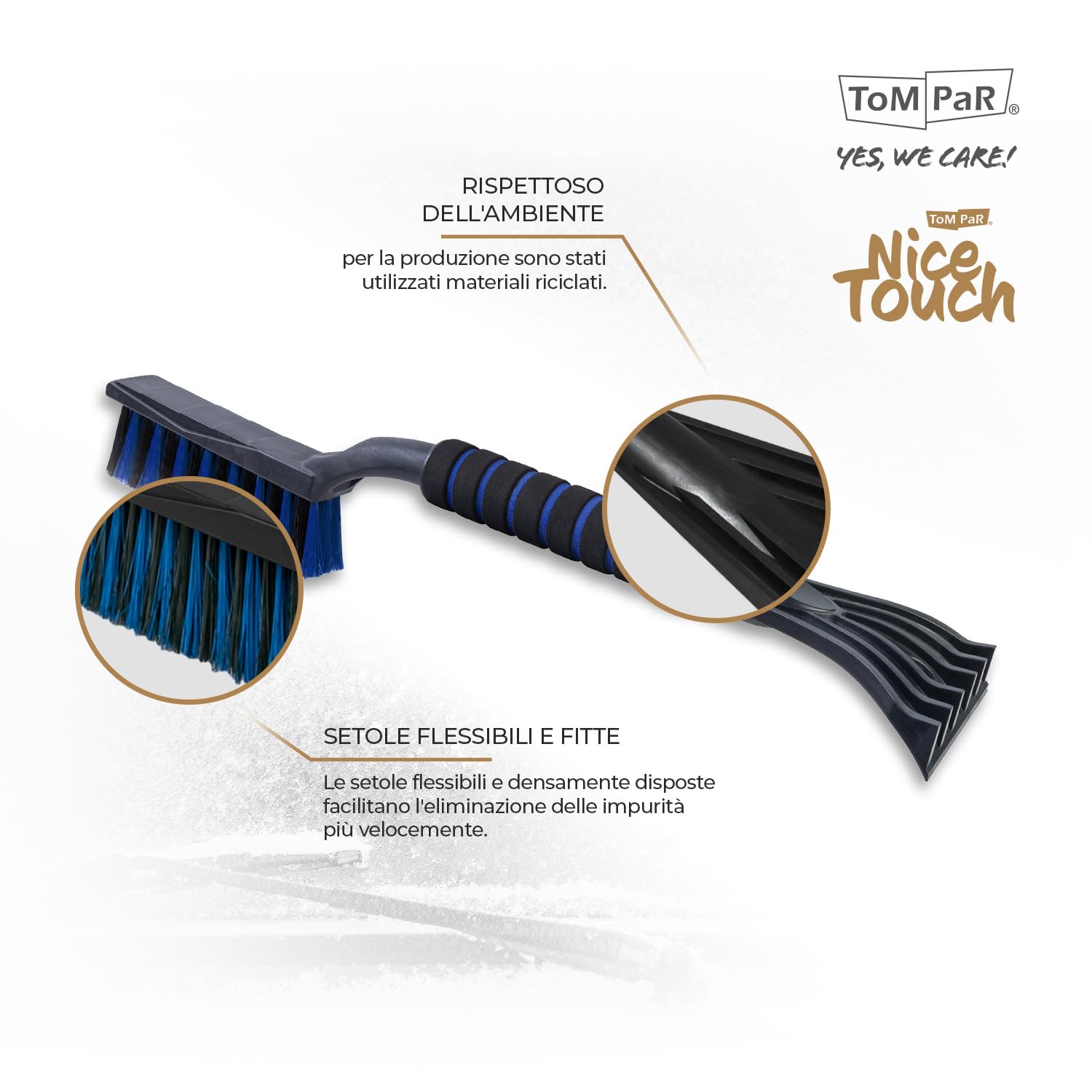 ToM PaR Spazzola e Raschietto per Ghiaccio 2 in 1 50 cm Blu