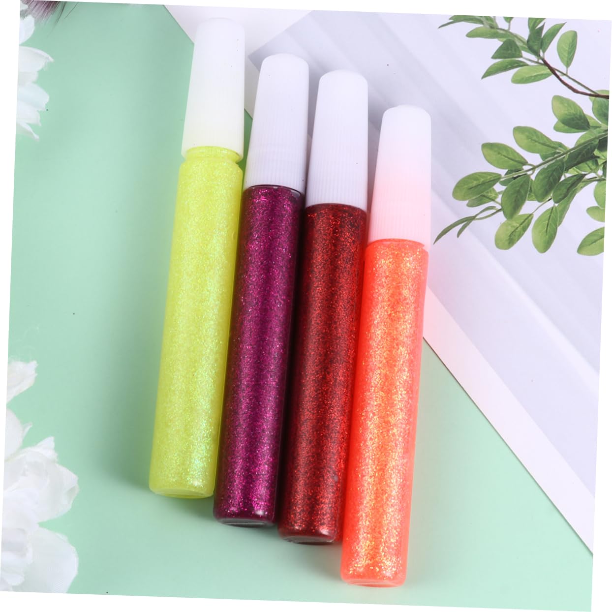 TEHAUX 5sets Glitter Glue Pens Mixed Flicker Glue Pens for Art Projects Crafts School Projects and Decoration Supplies