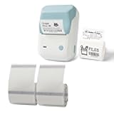 LMASBLTER Blue B1 Label Maker 2 Inch Bluetooth Thermal Label Printer for Barcode, Address, Labeling, Logo, Clothing, Jewelry, Retail, Mailing+2 Rolls Clear Address Round Label Maker Tape