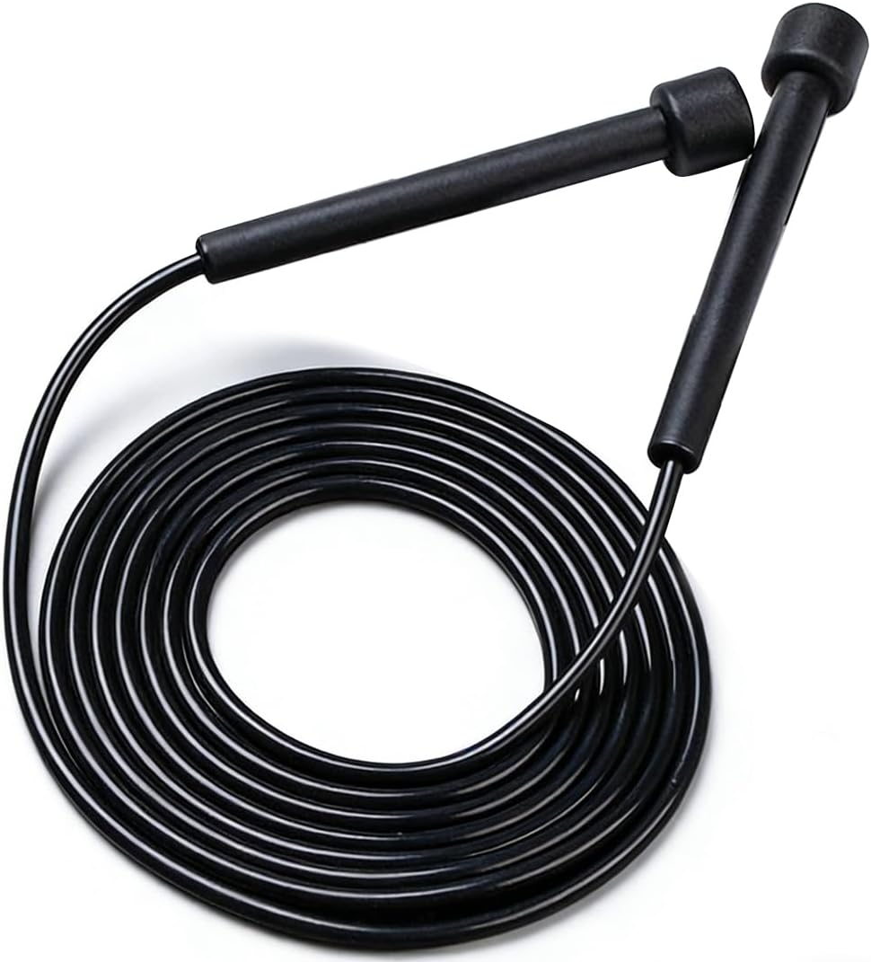 2.8 m Fast Jump Rope, Fitness Jump Rope with Grips, Black Sports Equipment for Training
