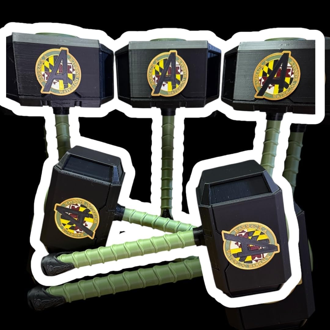 Custom Made Thor Hammer - Mjolnir Hammer Personalized Team, School, Business Logo 13" or 16" Sizes, Trophy, Award, Touchdown, Homerun, MVP, Hype, Goat, Champion. Giant XL