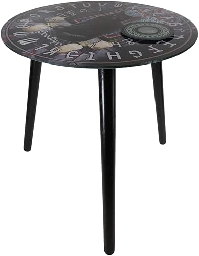Miniatura 4 de Ebros Occultic Wicca Lisa Parker Sagrado Circle Black Cat Ouija Spirit Board con plancha redonda de 16 pulgadas de alto, mesa auxiliar redonda para